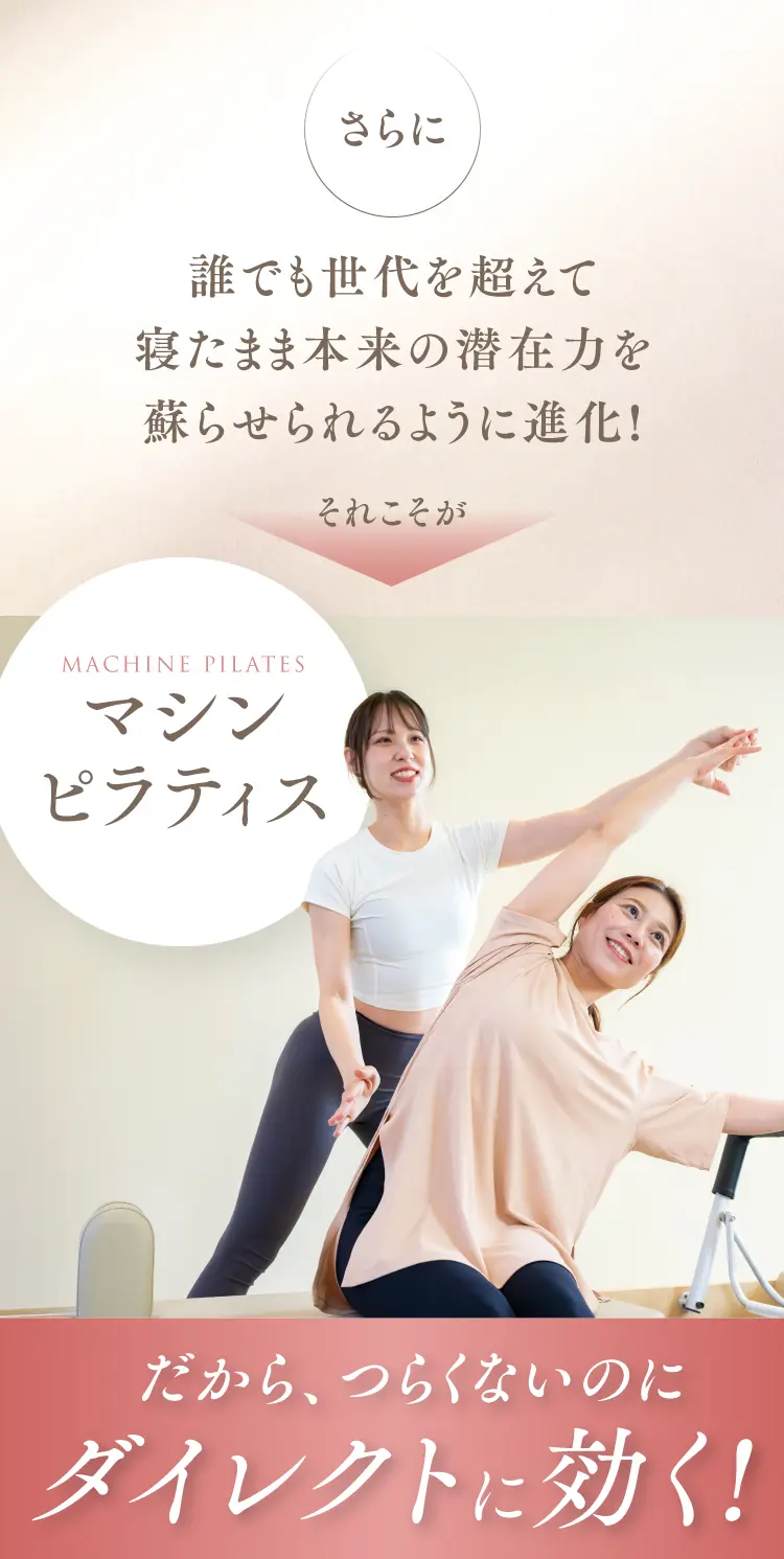 さらに 誰でも世代を超えて寝たまま本来の潜在力を蘇らせられるように進化！ だから、つらくないのにダイレクトに効く！